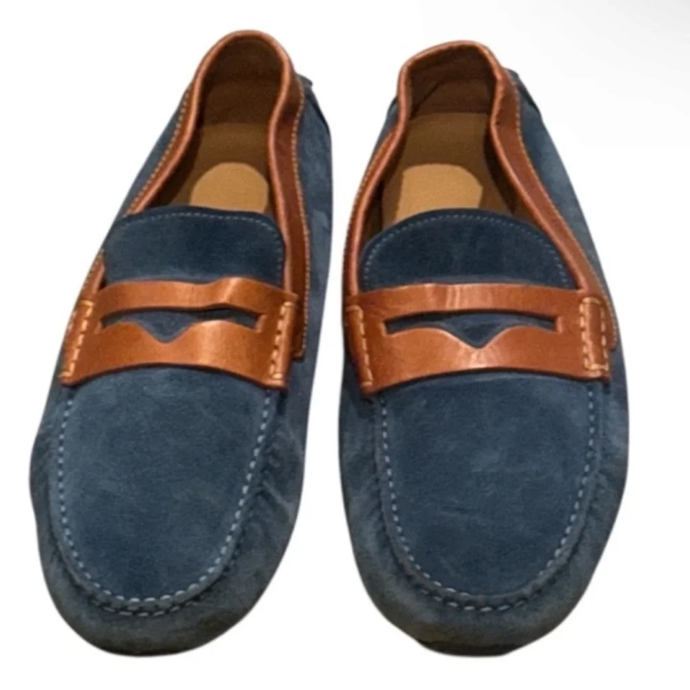 Authentic Emporio Armani men’s luxury designer leather signature loafers sz 11